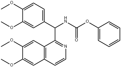 phenyl N-[(6,7-dimethoxyisoquinolin-1-yl)-(3,4-dimethoxyphenyl)methyl]carbamate 化学構造式