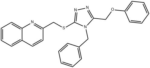 2-[[4-benzyl-5-(phenoxymethyl)-1,2,4-triazol-3-yl]sulfanylmethyl]quinoline Structure