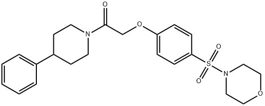 2-(4-morpholin-4-ylsulfonylphenoxy)-1-(4-phenylpiperidin-1-yl)ethanone Struktur