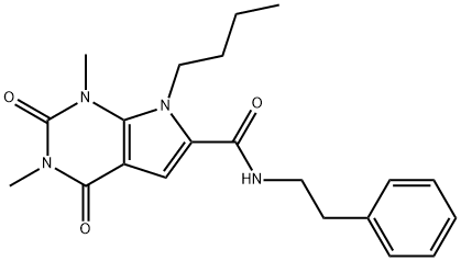 7-butyl-1,3-dimethyl-2,4-dioxo-N-(2-phenylethyl)pyrrolo[2,3-d]pyrimidine-6-carboxamide Structure