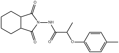 N-(1,3-dioxo-3a,4,5,6,7,7a-hexahydroisoindol-2-yl)-2-(4-methylphenoxy)propanamide Structure