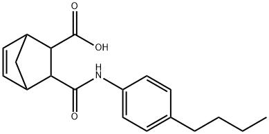 2-[(4-butylphenyl)carbamoyl]bicyclo[2.2.1]hept-5-ene-3-carboxylic acid 化学構造式