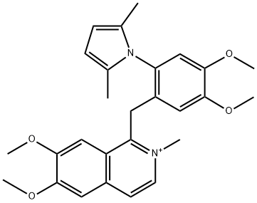 1-[[2-(2,5-dimethylpyrrol-1-yl)-4,5-dimethoxyphenyl]methyl]-6,7-dimethoxy-2-methylisoquinolin-2-ium 结构式