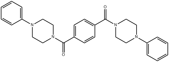 [4-(4-phenylpiperazine-1-carbonyl)phenyl]-(4-phenylpiperazin-1-yl)methanone 化学構造式