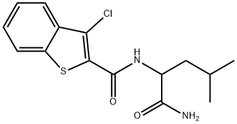 N-(1-amino-4-methyl-1-oxopentan-2-yl)-3-chloro-1-benzothiophene-2-carboxamide 结构式