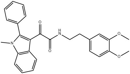 N-[2-(3,4-dimethoxyphenyl)ethyl]-2-(1-methyl-2-phenylindol-3-yl)-2-oxoacetamide,1049157-85-8,结构式