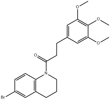 1-(6-bromo-3,4-dihydro-2H-quinolin-1-yl)-3-(3,4,5-trimethoxyphenyl)propan-1-one 化学構造式
