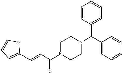 (E)-1-(4-benzhydrylpiperazin-1-yl)-3-thiophen-2-ylprop-2-en-1-one Structure