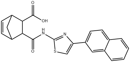 2-[(4-naphthalen-2-yl-1,3-thiazol-2-yl)carbamoyl]bicyclo[2.2.1]hept-5-ene-3-carboxylic acid Structure