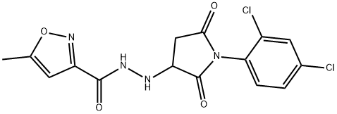 N'-[1-(2,4-dichlorophenyl)-2,5-dioxopyrrolidin-3-yl]-5-methyl-1,2-oxazole-3-carbohydrazide Structure