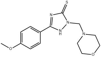 5-(4-methoxyphenyl)-2-(morpholin-4-ylmethyl)-1H-1,2,4-triazole-3-thione 化学構造式