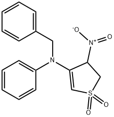 N-benzyl-3-nitro-1,1-dioxo-N-phenyl-2,3-dihydrothiophen-4-amine Struktur