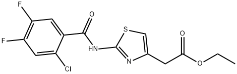 ethyl 2-[2-[(2-chloro-4,5-difluorobenzoyl)amino]-1,3-thiazol-4-yl]acetate Struktur