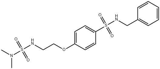 N-benzyl-4-[2-(dimethylsulfamoylamino)ethoxy]benzenesulfonamide 化学構造式