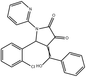 (4E)-5-(2-chlorophenyl)-4-[hydroxy(phenyl)methylidene]-1-pyridin-2-ylpyrrolidine-2,3-dione Struktur