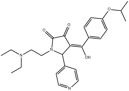 (E)-[1-[2-(diethylazaniumyl)ethyl]-4,5-dioxo-2-pyridin-4-ylpyrrolidin-3-ylidene]-(4-propan-2-yloxyphenyl)methanolate Structure