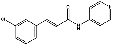 (E)-3-(3-chlorophenyl)-N-pyridin-4-ylprop-2-enamide 化学構造式