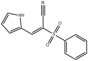 (E)-2-(benzenesulfonyl)-3-(1H-pyrrol-2-yl)prop-2-enenitrile Struktur