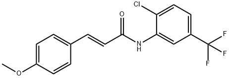 (E)-N-[2-chloro-5-(trifluoromethyl)phenyl]-3-(4-methoxyphenyl)prop-2-enamide Struktur