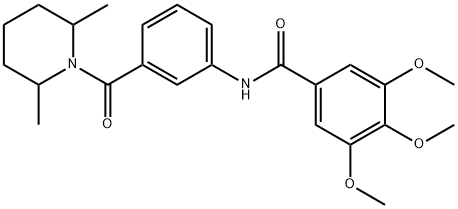 N-[3-(2,6-dimethylpiperidine-1-carbonyl)phenyl]-3,4,5-trimethoxybenzamide Struktur