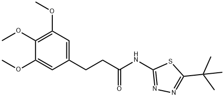 N-(5-tert-butyl-1,3,4-thiadiazol-2-yl)-3-(3,4,5-trimethoxyphenyl)propanamide Struktur