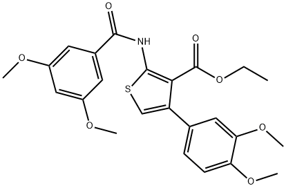 ethyl 2-[(3,5-dimethoxybenzoyl)amino]-4-(3,4-dimethoxyphenyl)thiophene-3-carboxylate Structure
