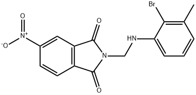 2-[(2-bromo-3-methylanilino)methyl]-5-nitroisoindole-1,3-dione 结构式