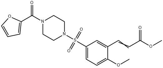 methyl (E)-3-[5-[4-(furan-2-carbonyl)piperazin-1-yl]sulfonyl-2-methoxyphenyl]prop-2-enoate Structure