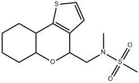 N-(5a,6,7,8,9,9a-hexahydro-4H-thieno[3,2-c]chromen-4-ylmethyl)-N-methylmethanesulfonamide 结构式