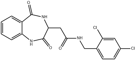 N-[(2,4-dichlorophenyl)methyl]-2-(2,5-dioxo-3,4-dihydro-1H-1,4-benzodiazepin-3-yl)acetamide Struktur