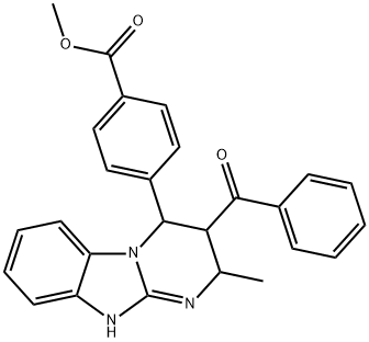methyl 4-(3-benzoyl-2-methyl-2,3,4,10-tetrahydropyrimido[1,2-a]benzimidazol-4-yl)benzoate Structure