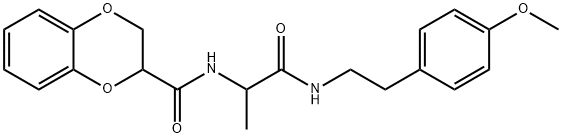 N-[1-[2-(4-methoxyphenyl)ethylamino]-1-oxopropan-2-yl]-2,3-dihydro-1,4-benzodioxine-3-carboxamide,1214100-86-3,结构式