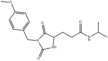 3-[1-[(4-methoxyphenyl)methyl]-2,5-dioxoimidazolidin-4-yl]-N-propan-2-ylpropanamide,1214638-13-7,结构式
