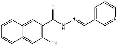 3-hydroxy-N-[(E)-pyridin-3-ylmethylideneamino]naphthalene-2-carboxamide Structure