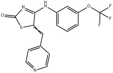 (5E)-5-(pyridin-4-ylmethylidene)-4-[3-(trifluoromethoxy)anilino]-1,3-thiazol-2-one Structure