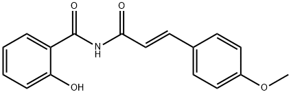 2-hydroxy-N-[(E)-3-(4-methoxyphenyl)prop-2-enoyl]benzamide 化学構造式