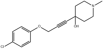 4-[3-(4-chlorophenoxy)prop-1-ynyl]-1-methylpiperidin-4-ol Struktur