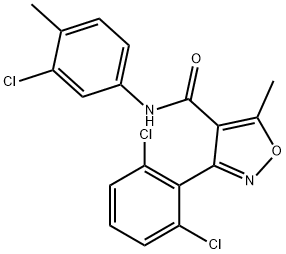 N-(3-chloro-4-methylphenyl)-3-(2,6-dichlorophenyl)-5-methyl-1,2-oxazole-4-carboxamide Struktur