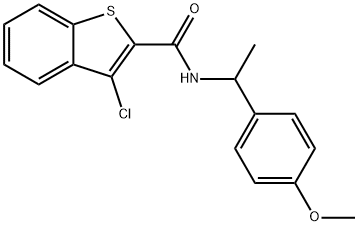 3-chloro-N-[1-(4-methoxyphenyl)ethyl]-1-benzothiophene-2-carboxamide 化学構造式
