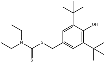 (3,5-ditert-butyl-4-hydroxyphenyl)methyl N,N-diethylcarbamodithioate Structure