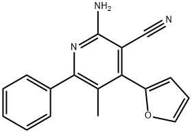 2-amino-4-(furan-2-yl)-5-methyl-6-phenylpyridine-3-carbonitrile 化学構造式