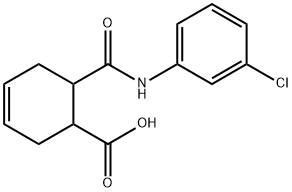 6-[(3-chlorophenyl)carbamoyl]cyclohex-3-ene-1-carboxylic acid 化学構造式