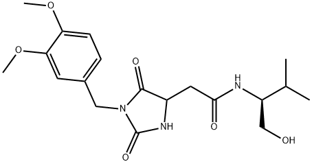 2-[1-[(3,4-dimethoxyphenyl)methyl]-2,5-dioxoimidazolidin-4-yl]-N-[(2S)-1-hydroxy-3-methylbutan-2-yl]acetamide|