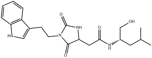 N-[(2S)-1-hydroxy-4-methylpentan-2-yl]-2-[1-[2-(1H-indol-3-yl)ethyl]-2,5-dioxoimidazolidin-4-yl]acetamide Structure