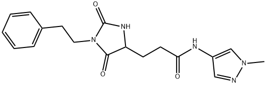 3-[2,5-dioxo-1-(2-phenylethyl)imidazolidin-4-yl]-N-(1-methylpyrazol-4-yl)propanamide Structure