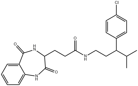 N-[3-(4-chlorophenyl)-4-methylpentyl]-3-(2,5-dioxo-3,4-dihydro-1H-1,4-benzodiazepin-3-yl)propanamide|