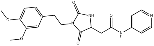 2062190-96-7 2-[1-[2-(3,4-dimethoxyphenyl)ethyl]-2,5-dioxoimidazolidin-4-yl]-N-pyridin-4-ylacetamide