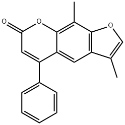 3,9-dimethyl-5-phenylfuro[3,2-g]chromen-7-one 化学構造式