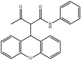 3-oxo-N-phenyl-2-(9H-xanthen-9-yl)butanamide 化学構造式
