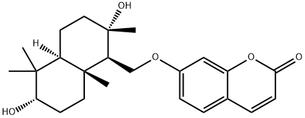 7-[[(1R,2S,4aS,6S,8aR)-2,6-dihydroxy-2,5,5,8a-tetramethyl-3,4,4a,6,7,8-hexahydro-1H-naphthalen-1-yl]methoxy]chromen-2-one Structure